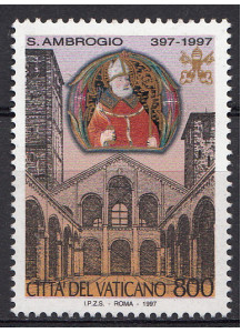 1997 Vaticano 1600° Morte Sant'Ambrogio 1 Valore Sassone 1094